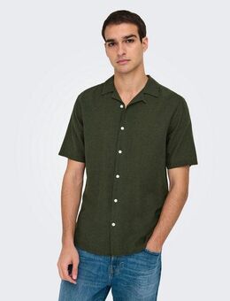 ONLY & SONS Kurzarmhemd ONSCAIDEN SS SOLID RESORT LINEN NOOS