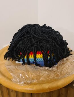 schwarz Rasta Perücke mit bunter Häkelmütze NEU Dreadlocks Jamaika Summer Jam - Essen