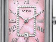 Fossil Quarzuhr RAQUEL ES5401, Armbanduhr, Damenuhr, Edelstahlarmband, analog, Tag, Glassteine
