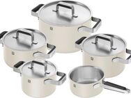 Zwilling Topf-Set Pure, Edelstahl 18/10 (Set, 5-tlg., 3 Kochtöpfe (16, 20 & 24 cm), Bratentopf 20 cm, Stieltopf 16 cm), Stay-Cool-Griffe, 3-lagige Bodentechnologie