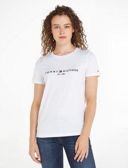 Tommy Hilfiger Rundhalsshirt HERITAGE HILFIGER C-NK REG TEE mit gesticktem Tommy Hilfiger Linear Logo-Schriftzug