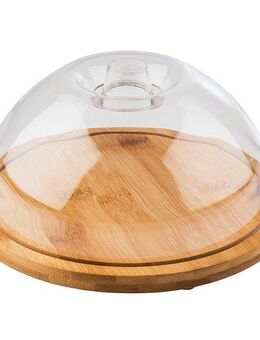 APS Käseglocke, Bambus-Tablett mit Haube, für Früchte, Gemüse oder Aufschnitt und Käse