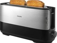 Philips Toaster HD2692/90, 1 langer Schlitz, für 2 Scheiben, 950 W, mit Aufwärm- und Auftaufunktion, integriertem Brötchenaufsatz