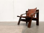 Mid Century Brutalist Safari Leather Armchair Leder Sessel 60er - Hamburg Hamburg-Nord