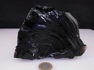 Obsidian schwarz große Einzelstück ca. 800 g - Passau