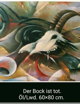 Ölbild mit dem Bock Schädel. - Nürnberg