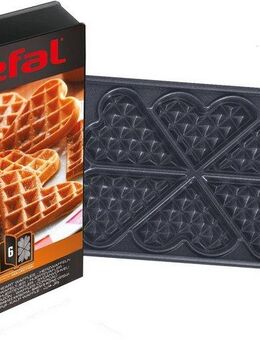 Tefal Herzwaffelplatten XA8006, Metall, passend für Tefal SW852D Snack Collection