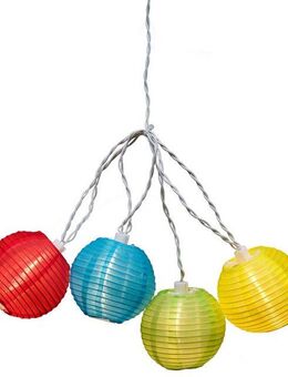 KONSTSMIDE LED-Lichterkette, 20-flammig, LED Dekolichter, pinke/blaue/grüne/gelbe Plastikreiskugeln, 20 Dioden