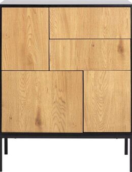 ACTONA GROUP Sideboard (1), mit Wildeiche-Nachbildung, 3 Türen und 2 Schubladen, Breite 80 cm