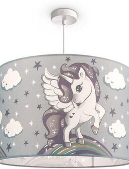 Paco Home Pendelleuchte Cosmo 213, ohne Leuchtmittel, Kinderlampe Deckenlampe LED Kinderzimmer Lampe Mit Einhorn, E27
