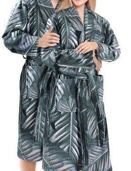 Kenda Sand Bademantel Tropical 125, Midilänge, Baumwolle, Schalkragen, Gürtel, bequem, Wohlfühlqualität, mit Gürtel