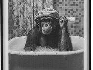 Creativ home Bild mit Rahmen Leinwandbild Affe in Badewanne, (1 St), mit Rahmen