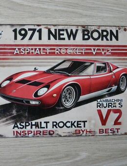 LAMBORGHINI MIURA SV von 1971 -- Metallschild / Blechschild - Leverkusen