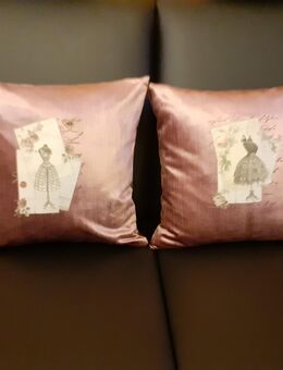 %% 2 er Set Shabby Kissenbezüge Kissenhüllen altrosa 40 x 40 cm - Rheinbach