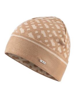 BOSS Beanie Lendia_hat im Jaquardmuster