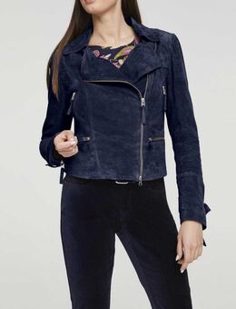 Ziegenveloursleder-Bikerjacke marine - Heilbronn