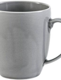 van Well Becher Kaffeebecher Jive, 400 ml, 6 Stück, Porzellan, dezentes Spiraldekor, spülmaschinen-und mikrowellengeeignet