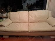 gut erhaltene weiße Leder Couch - Velbert