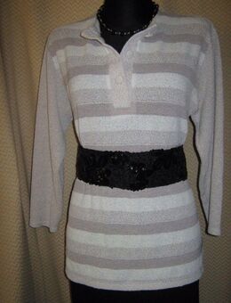 NEUw * Edel * Original VINTAGE * DESIGNER * Feinstrick * Streifen * Pullover * Gr. 40- 42, 44/ M- L * cremè- beige * nude * - Riedlingen