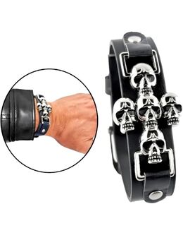 Armband 5 Totenkopf Motiv Herren Damen Modeschmuck Biker Motorrad Skelett Schwarz 10,90€* - Villingen-Schwenningen