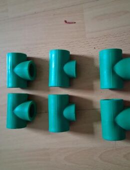 2x T-Stück 25x20x25 - 2x 25x20x20 - 2x 25mm PPR Schweiß Rohr Grün - Meerbusch