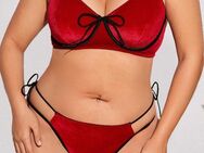 Dessous Set mit Bügel aus Samt / Farbe rot-schwarz / Größe 50 / NEU - Marl (Nordrhein-Westfalen)