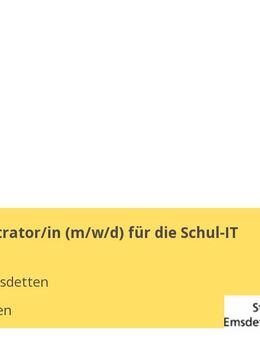 IT-Administrator/in (w/m/d) für die Schul-IT - Emsdetten