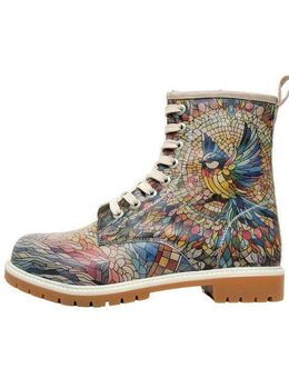 DOGO Longe Boots Schnürstiefel Mosaical Damen Stiefeletten Schnürboots Handgefertigt