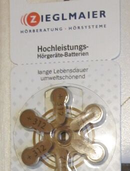 6 Hochleistungs-Hörgeräte-Batterien, 312, lange Lebensdauer, "Zieglmaier", neu - München