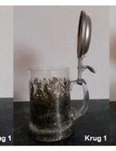 Bierkrug Krug Glaskrug mit Zinndeckel in 93128