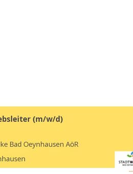 Bäderbetriebsleiter (w/m/d) - Bad Oeynhausen
