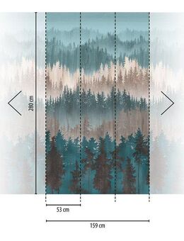 living walls Fototapete Metropolitan Stories. Travel Styles. Waldtapete, glatt, gemustert, matt, neutral, (1 St), Fototapete Landschaft Horizonz Tapeten Wohnzimmer Schlafzimmer Küche