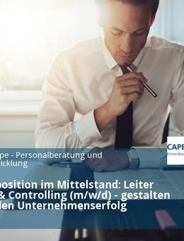 Schlüsselposition im Mittelstand: Leiter Finanzen & Controlling (m/w/d) - gestalten Sie aktiv den Unternehmenserfolg - Köln