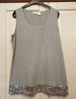Damen Top von Amy Vermont grau mit Pailletten Gr. 46 - Kerken