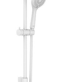 WENKO Brausegarnitur Modell Watersaving, Höhe 70 cm, 3 Strahlart(en), Set, 6 tlg., Duschstange mit Halter, Handbrause & Duschschlauch, wassersparend