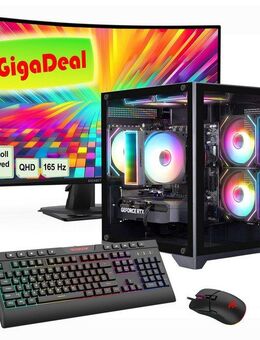 GAMEMAX GigaDeal Gaming-PC-Set Infinity Mini BK PC-Komplettsystem (32", AMD Ryzen 5 7500F, GeForce RTX 5060 Ti, 32 GB RAM, 1000 GB SSD, Windows 11 + Gigabyte GS32QC LED-Monitor Curved, 80 cm (32)
