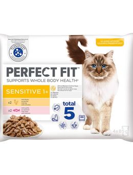 Perfect Fit Sensitive 1+ - Mixpaket: Huhn und Lachs (4 x 85 g)