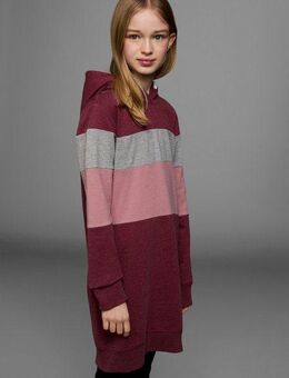 KIDSWORLD Sweatkleid lang, sportliches Streifendesign, aus Baumwollmischung, Langarm