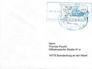 GO-Print: "Brieftaube mit Brief", 0,43 EUR, Ganzstück 1, gelaufen - Brandenburg (Havel)