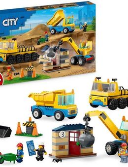 LEGO® Baufahrzeuge und Kran mit Abrissbirne (60391), LEGO® City Konstruktionsspielsteine, (235 St), Made in Europe