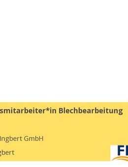 Produktionsmitarbeiter*in Blechbearbeitung (m/w/d) - Sankt Ingbert