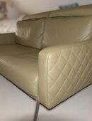 Designer Ledersofa oliv ECHTLEDER 2 Sitzer Couch DELANO 3C Candy Leder Sofa in 31275