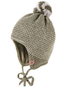 MAXIMO Strickmütze Wollanteil, gefüttert, zum Binden, mit Bommel