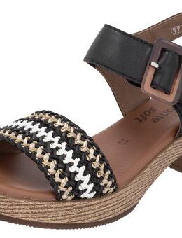 Remonte Sandalette, Blockabsatz, Plateau, Sandale, Sommerschuh mit Bandage in Bastoptik
