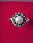 Perlenring Silber Vintage Gr. 17 in 66111