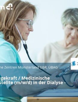 Exam. Pflegekraft / Medizinische Fachangestellte (m/w/d) in der Dialyse - Teilzeit - Ibbenbüren