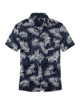 John Devin Hawaiihemd Regular fit Kurzarm, Freizeithemd mit Palmenprint aus reiner Baumwolle