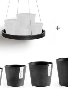 ECOPOTS Blumentopf Amsterdam Mini (Set, 4 St), verschiedene Größen mit passendem Untersetzer Ø36cm