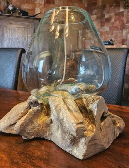 Wurzelholz Glasvase Liqva Vase Blumenvase Dekoration Höhe 31 cm - Wehr (Rheinland-Pfalz)