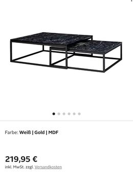 Neu Couchtisch 2er Set Schwarz Marmor Optik Satztisch Modern - Troisdorf